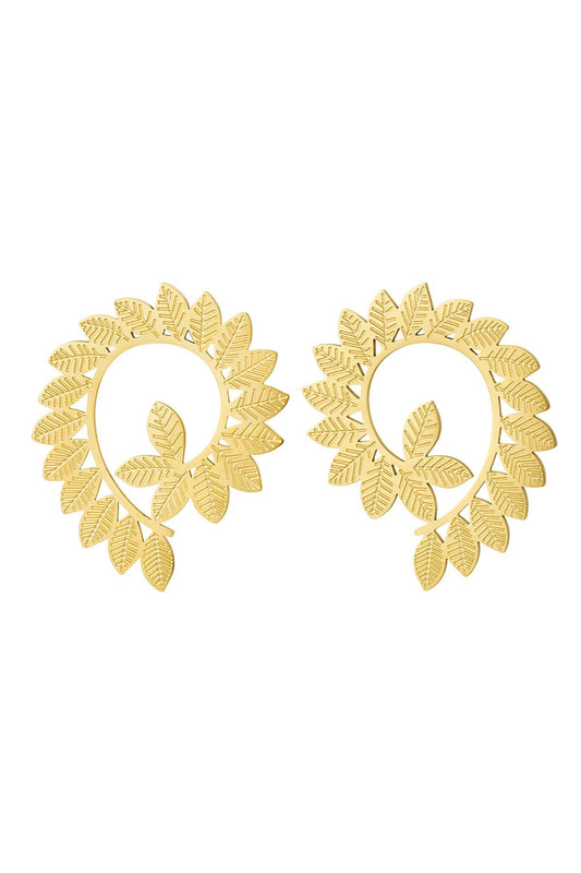 Earrings "Leaves", Gold